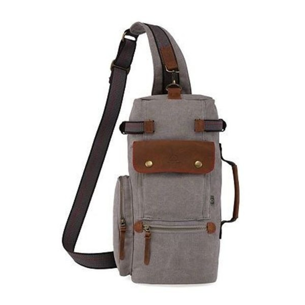 Tsd Brand Hill Side Canvas Sling Bag - Gray